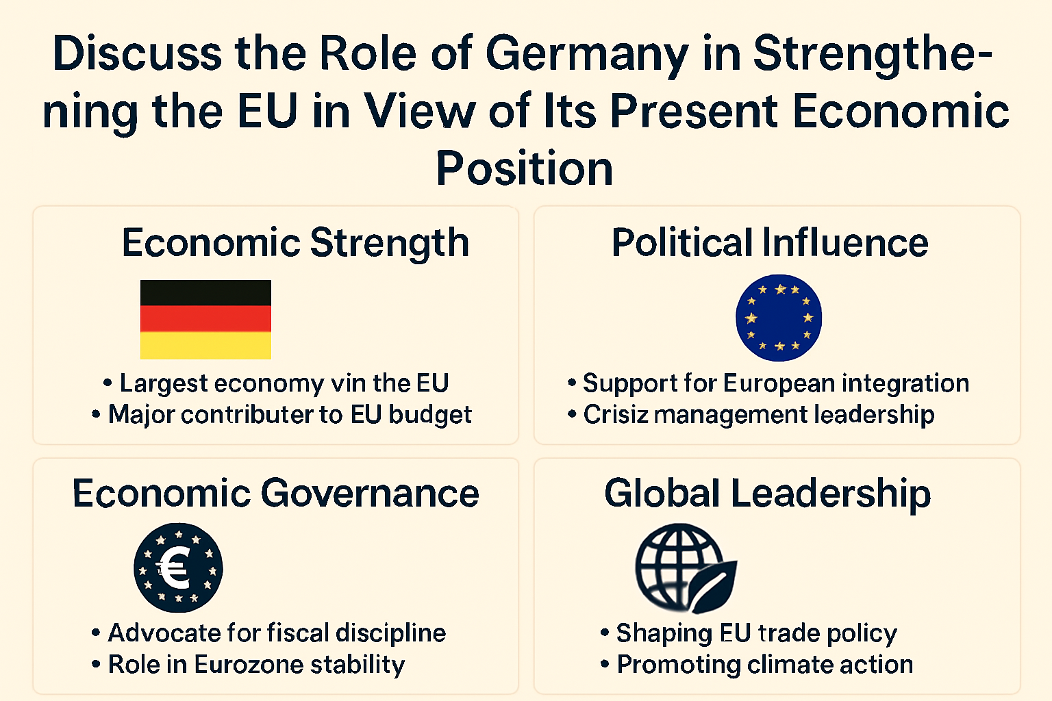 The Role of Germany in Strengthening the EU in View of Its Present Economic Position