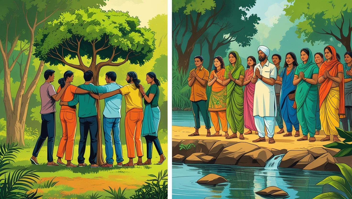 Describe any two civil society initiatives in India for environmental protection.